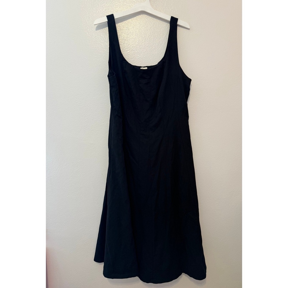Universal Thread Black Sleeveless Scoop Neck Midi Dress with Pockets 17
